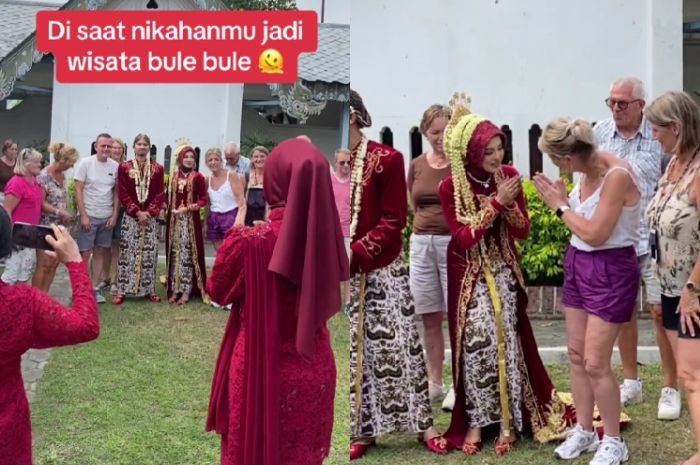 Viral Momen Pernikahan Jadi Tempat Wisata Bule-bule, Netien: Kirain Spot Foto Kali