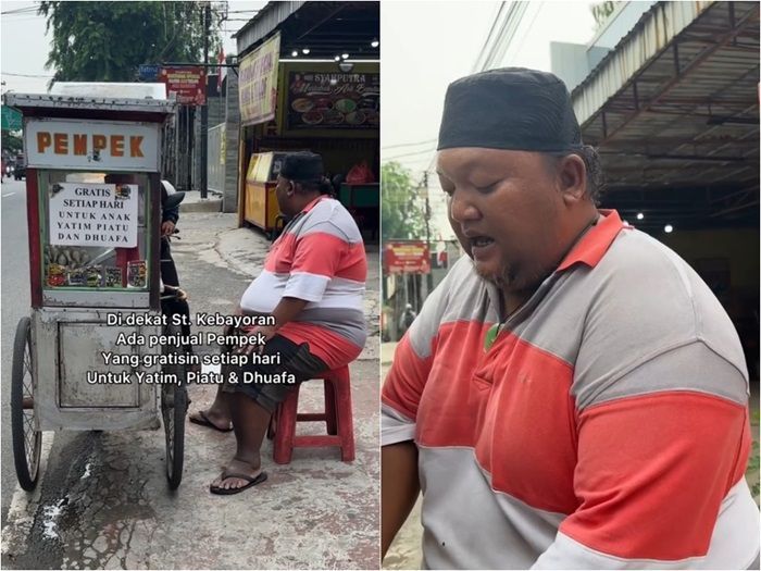 Salut, Pedagang Pempek Ini Gratiskan Dagangannya untuk Anak Yatim Piatu, Gak Takut Rugi