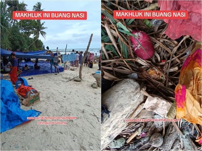 Bikin Geram! Etnis Rohingya Buang Makanan Pemberian Warga Aceh
