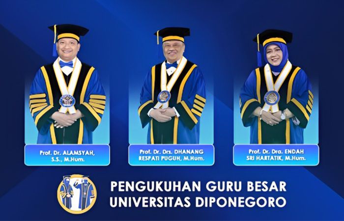 Universitas Diponegoro Kukuhkan 3 Guru Besar Baru, Kompak Mengupas Kekayaan Sejarah Indonesia