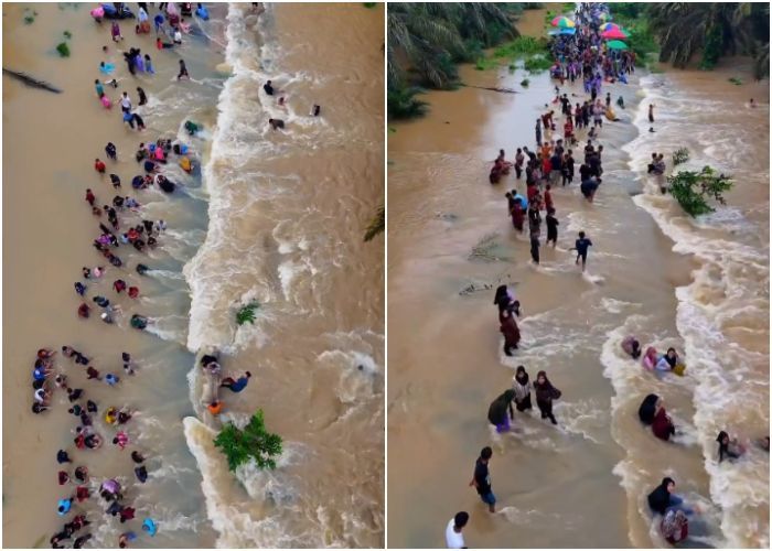 Serunya Warga Indragiri Hulu Riau Jadikan Banjir Wisata Air Dadakan, Lengkap Ada 'Spot' Kulinernya