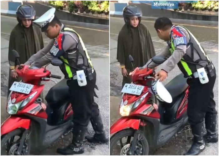 Aksi Heroik Brigadir Imam, Polisi di Sumenep yang Bantu Emak-emak saat Motornya Mati di Jalan