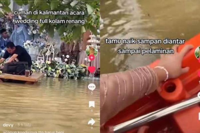 Viral Pesta Pernikahan Megah di Tengah Banjir, Pasangan Asal Kalsel Ini Curi Perhatian Netizen