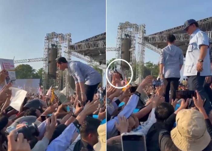 Momen Gibran Buka Sepatu Usai Diminta Warga saat Kampanye di Sumut, Santai Nyeker di Panggung