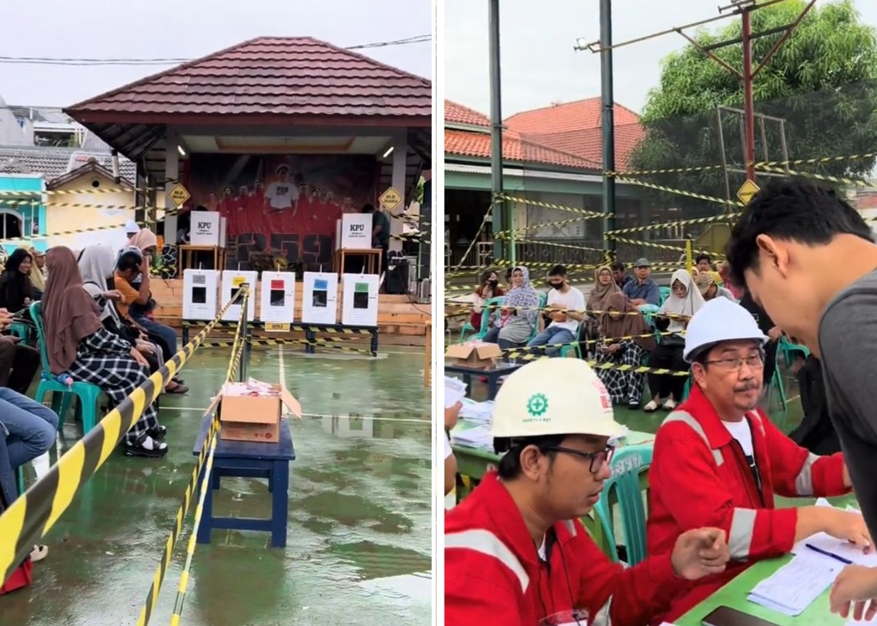 Viral! TPS di Bekasi Konsep Proyek, Netizen: When Anak Teknik Jadi Anggota KPPS