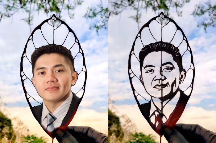 Unik! Wajah Mayor Teddy di Selembar Daun Kering, Netizen: The Real Naik Daun