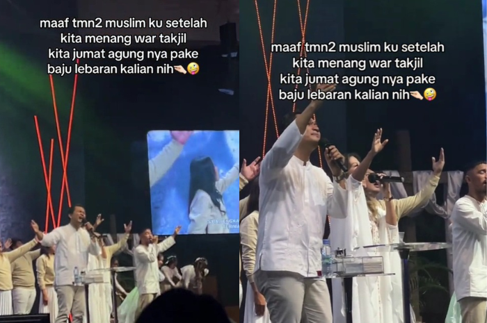 Usai War Takjil, Kini Nonis Pakai Baju Koko Lebaran Saat Ibadah Jumat Agung