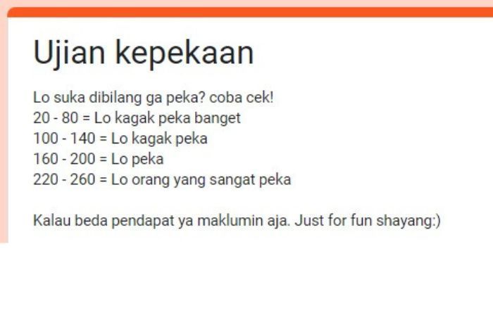 Yakin Doi Kamu Udah Peka? Coba Tes Ujian Kepekaan Google Form Ini Ke Dia