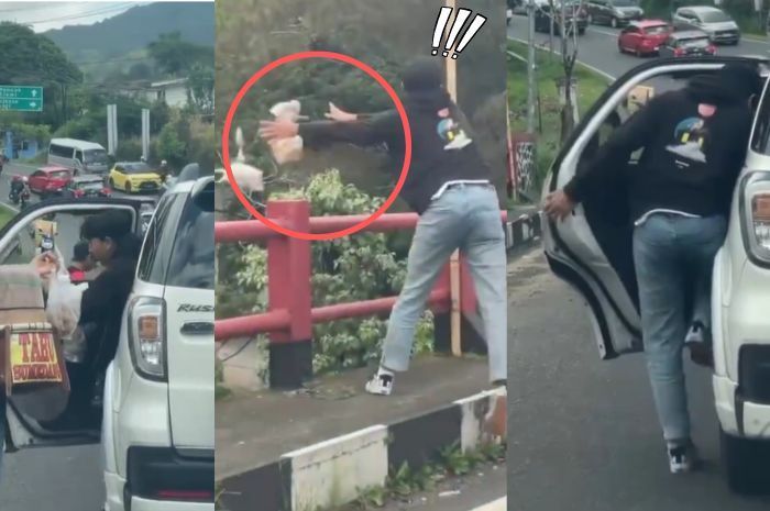 Viral Penumpang Ini Kepergok Buang Sampah ke Sungai, Netizen: Tandain Nomor Plat Mobilnya