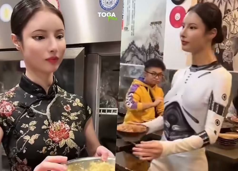 Dikira Robot Cantik, Ternyata Pelayan Restoran di China Ini Cewek Beneran yang Jago Akting