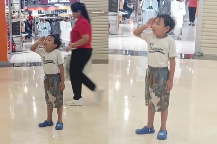 Viral Video Aksi Bocah Spontan Berikan Penghormatan Sikap Sempurna saat Lagu Indonesia Raya Diputar di Mall