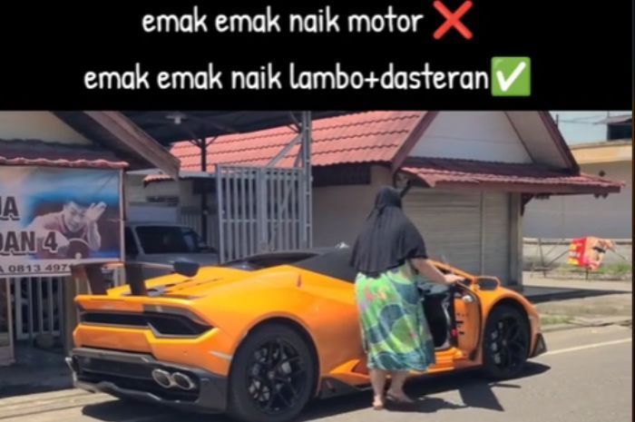 Viral Video Emak-Emak Berdaster Naik Lamborghini, Netizen : Penguasa Jalanan