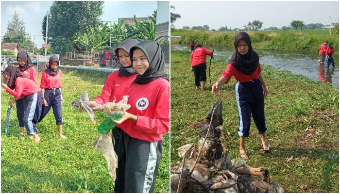 Puluhan Anggota PMR di Boyolali Antusias Bersihkan Sungai demi Cegah Banjir dan Penyebaran DBD