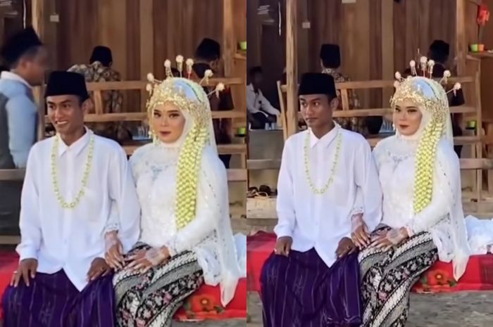 Viral Pengantin di Madura Ini Tetap Bahagia Duduk Tanpa Pelaminan, Kesederhanaannya Jadi Sorotan Netizen