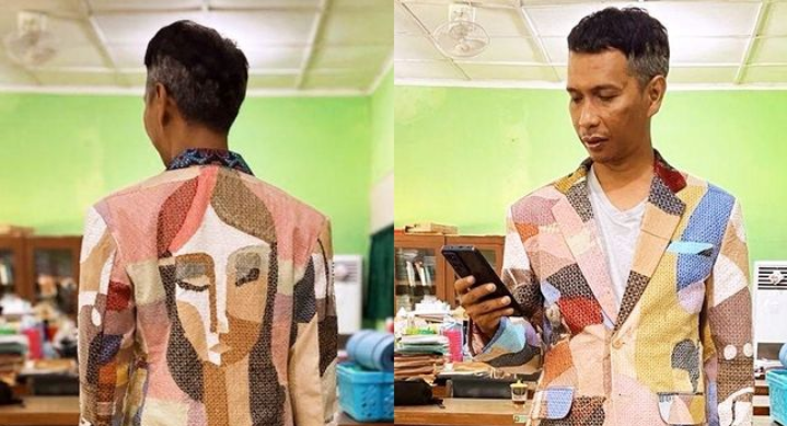 Viral! Demi Picu Kreativitas Siswa, Seorang Guru SMK Kenakan Baju Hasil Karya Anak Didiknya