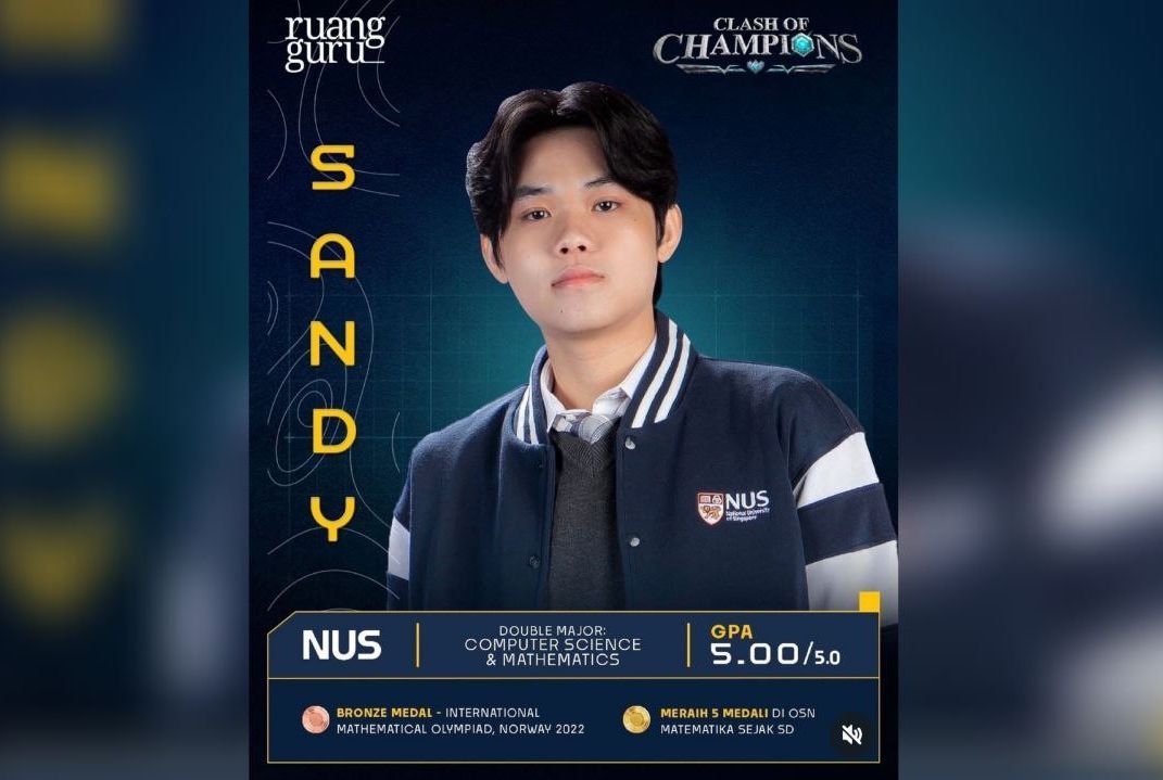 Profil Sandy Clash of Champions, Si Jenius Berprestasi dengan IPK 5.00