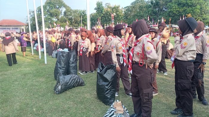 Inspiratif Ratusan Anggota Pramuka di Boyolali Ikuti Lomba Pungut Sampah