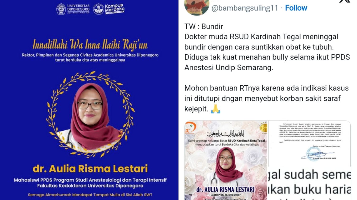 Mahasiswa Kedokteran Undip Bunuh Diri Akibat Bullying, Kemenkes Cabut Prodi Anestesi FK