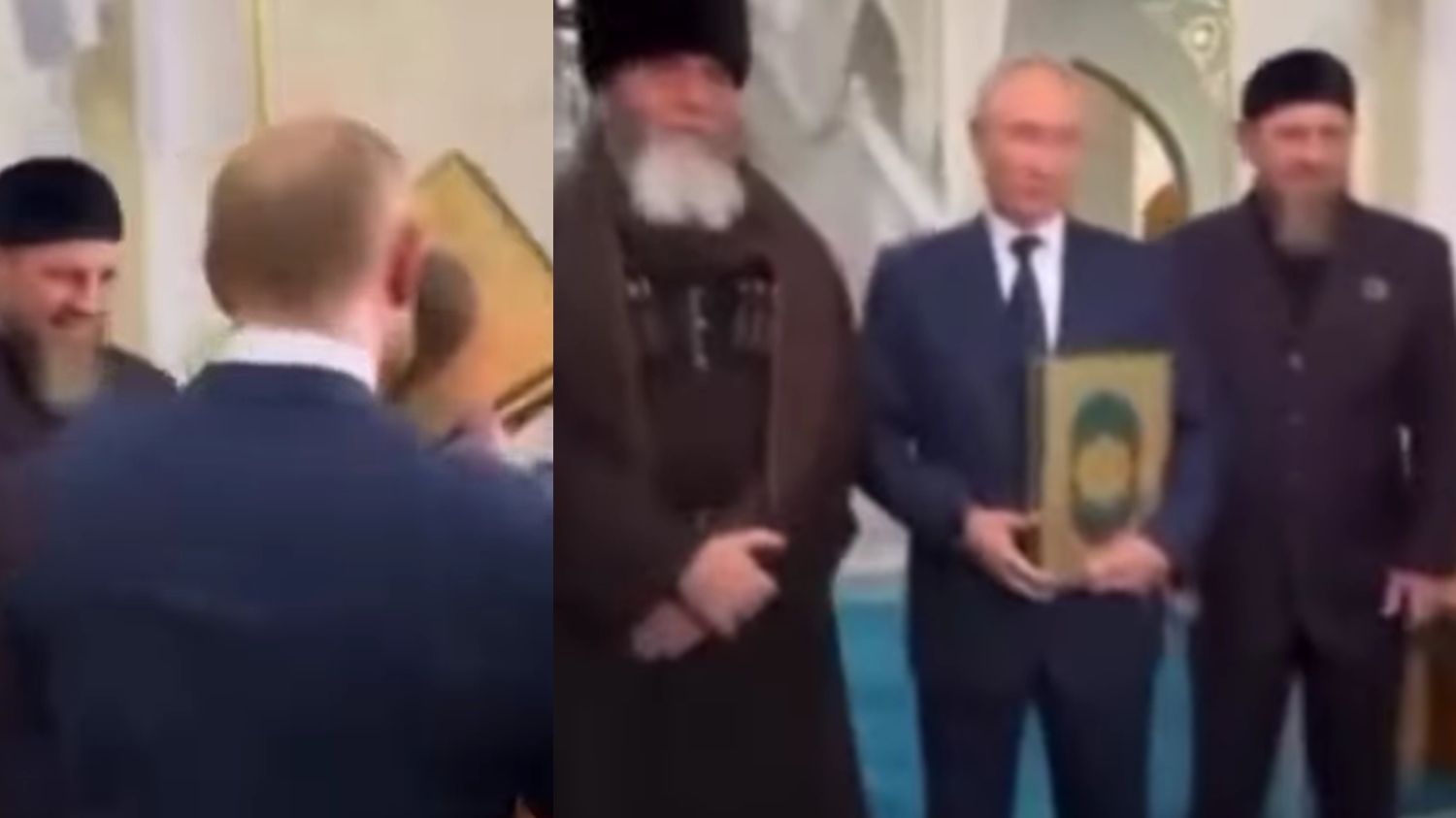 Viral, Momen Presiden Putin Mencium Al Quran Saat Kunjungan ke Masjid Nabi Isa di Chechnya