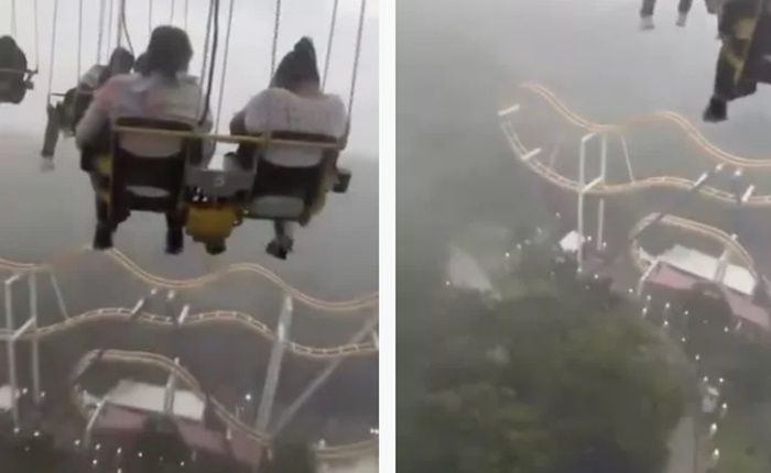 Viral, Wahana Terhenti karena Hujan Deras: Orang-orang Tergantung 200 Kaki di Atas Tanah