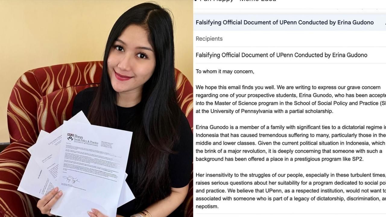Netizen Kirim Email Massal Ke University of Pennsylvania, Minta Beasiswa Erina Gudono Dicabut
