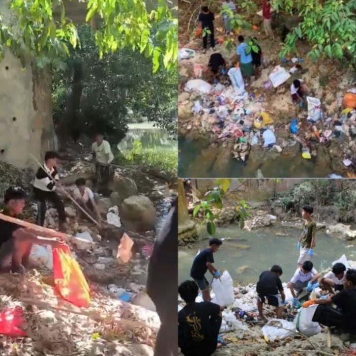 Viral, Aksi Sekelompok Pemuda di Sumenep Bersihkan Sungai Penuh Sampah, Netizen : Pahlawan Lingkungan