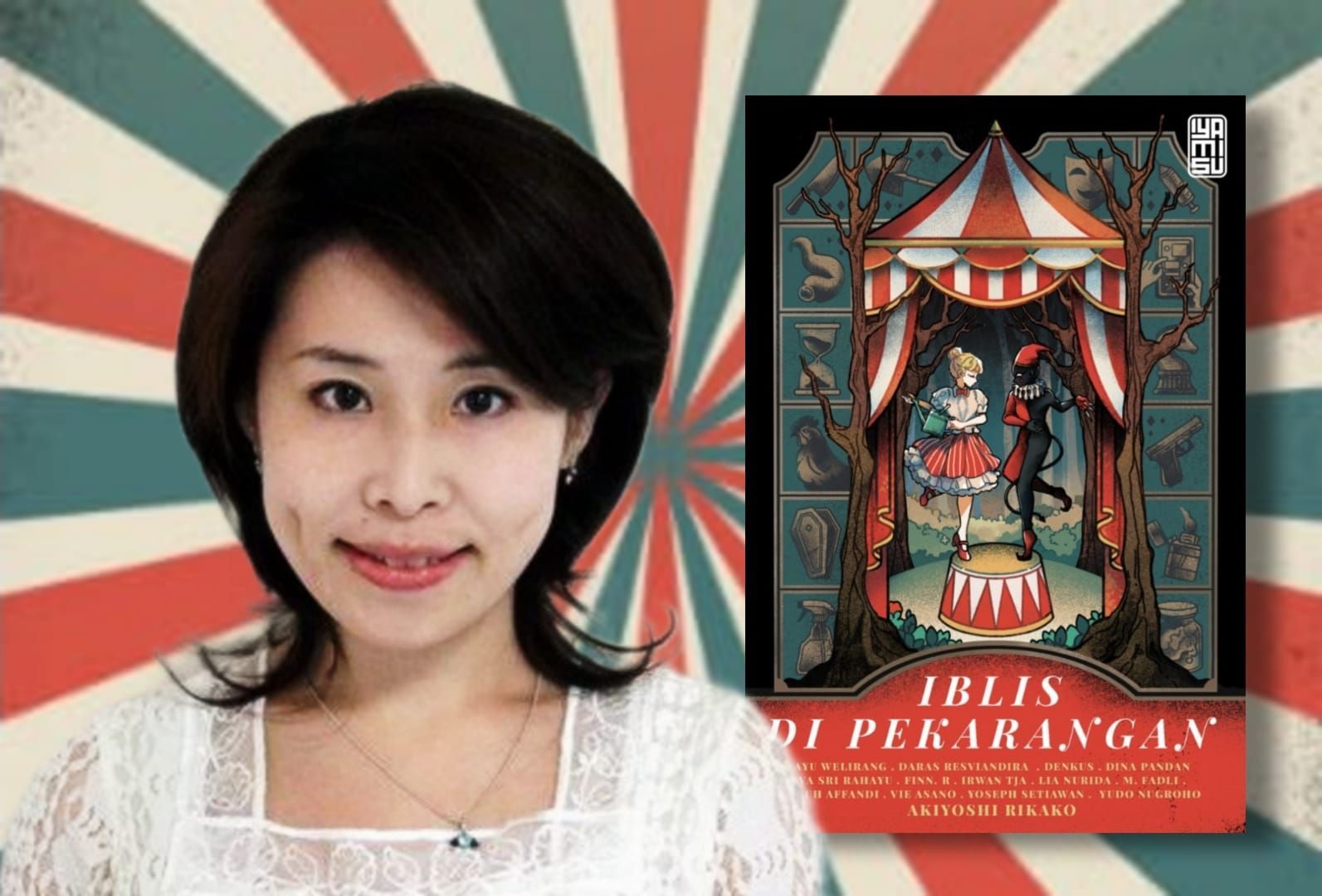 Novelis Jepang Akiyoshi Rikako Kolaborasi Menulis Antologi Thriller Bareng 13 Penulis Indonesia