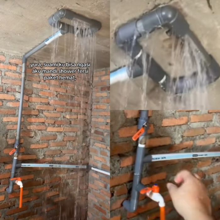 Viral, Suami Bikin 'Shower Low Budget' dari Paralon Bekas yang buat Istri Bangga, Netizen: Bahagia Itu Sederhana!