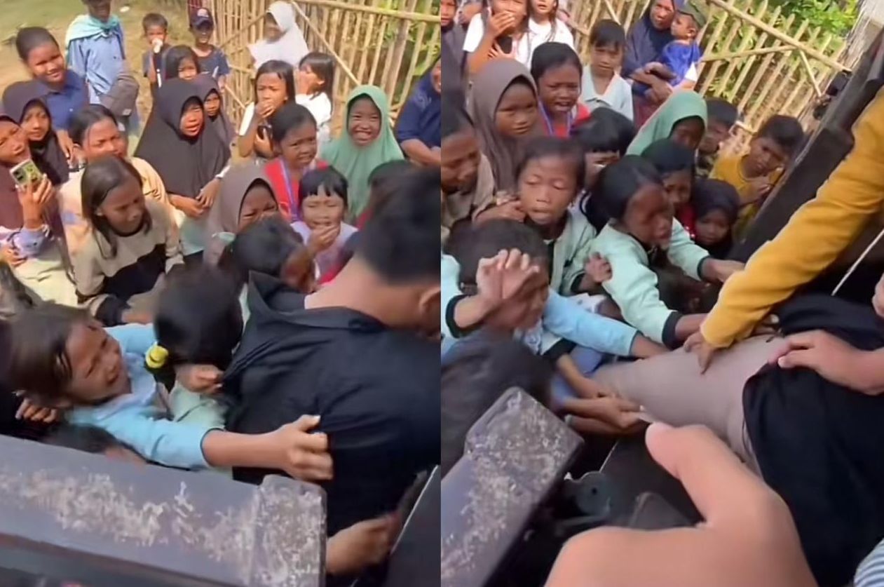 Momen Mengharukan saat Mahasiswa KKN Hendak Pulang, Anak-Anak Desa Menangis