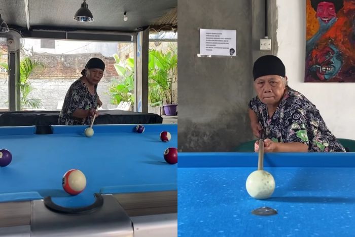 Viral, Momen Nenek Lihai Main Billiard, Aksinya Luwes Banget, Netizen: Suhu Billiard Nih!
