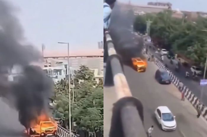 Viral Mobil Terbakar Melaju Tanpa Pengemudi di India, Netizen: Kayak Film Ghost Rider