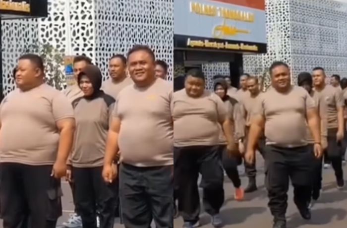 Unik! Sebanyak 60 Polisi di Polres Trenggalek Ikuti Program Diet Sehat, Netizen: Semangat Pak