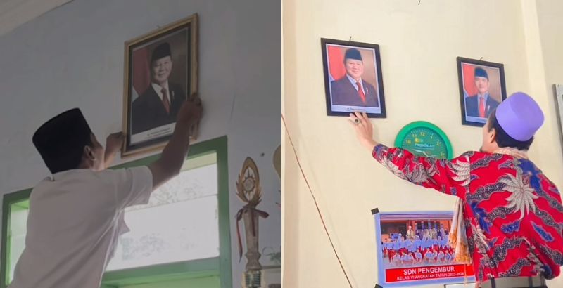 Momen Mengharukan Pergantian Foto Presiden di Instansi Pemerintah dan Pendidikan, Netizen: Selamat Bertugas Pak Prabowo!