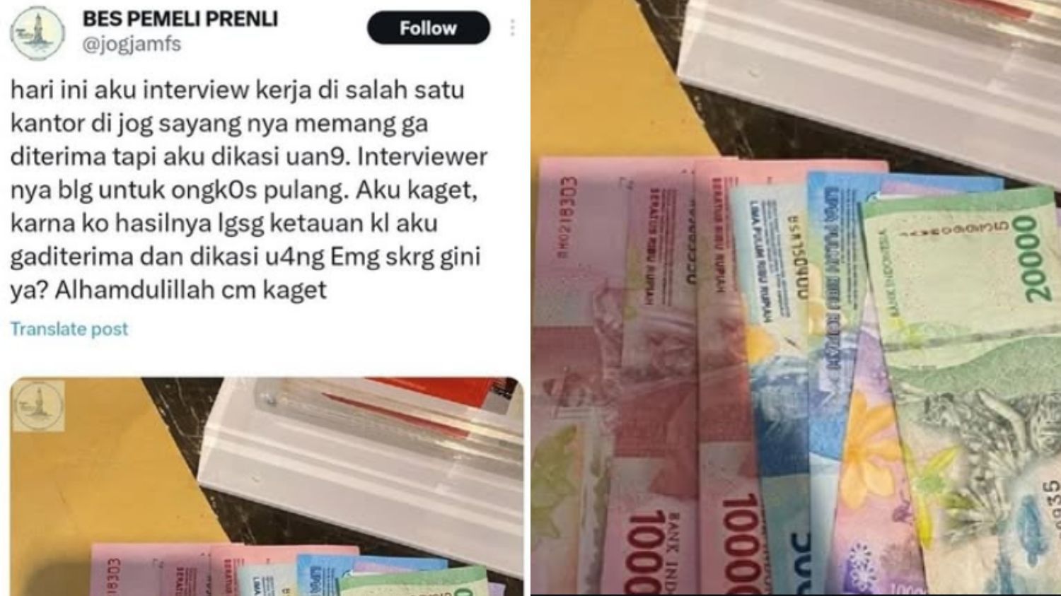 Kisah Inspiratif Seorang Pria Diberi Ongkos Pulang oleh Perusahaan Setelah Gagal Interview