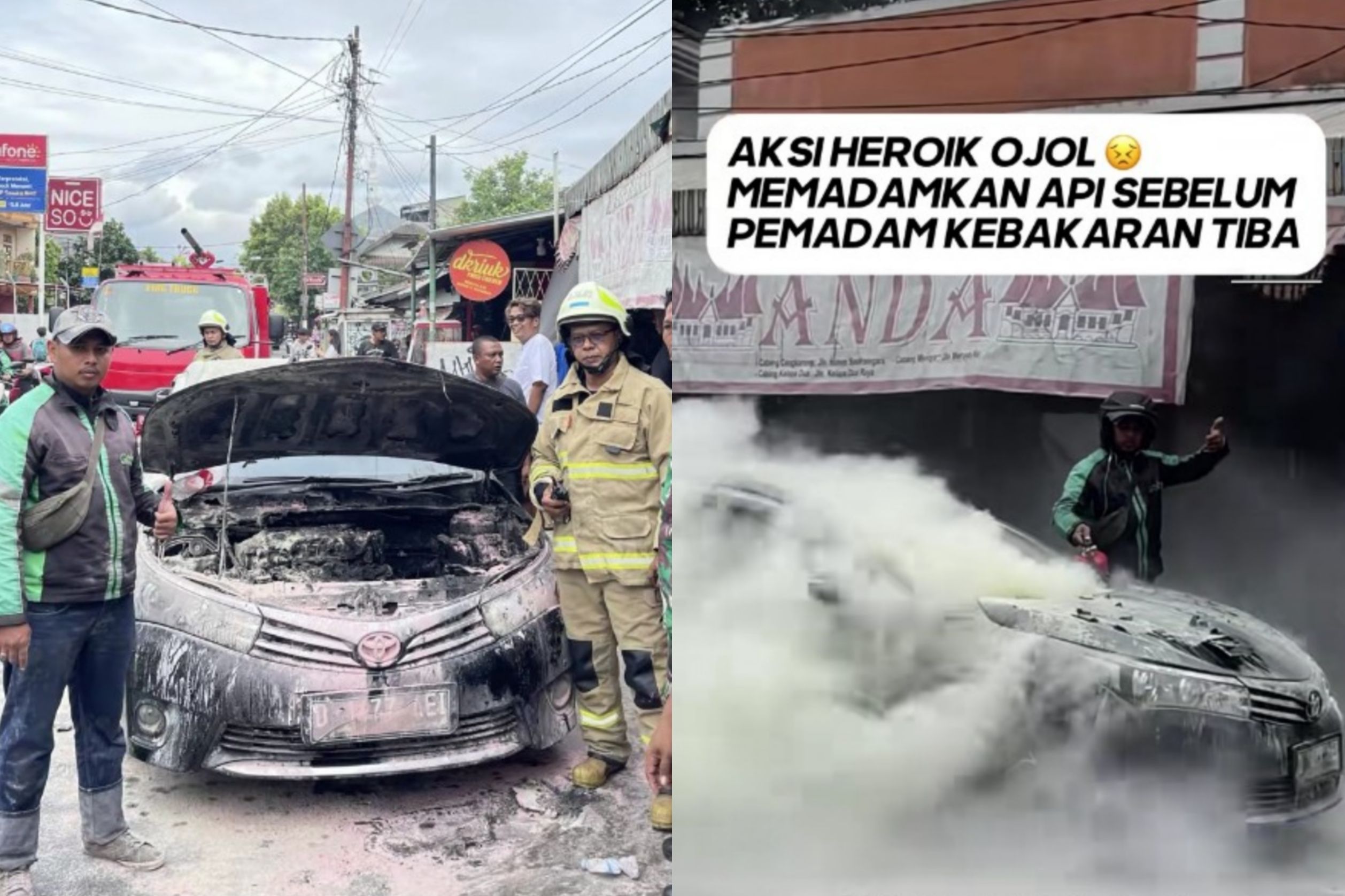 Viral, Aksi Heroik Driver Ojol Padamkan Mobil Terbakar, Ternyata Pernah Bercita-cita Jadi Petugas Damkar