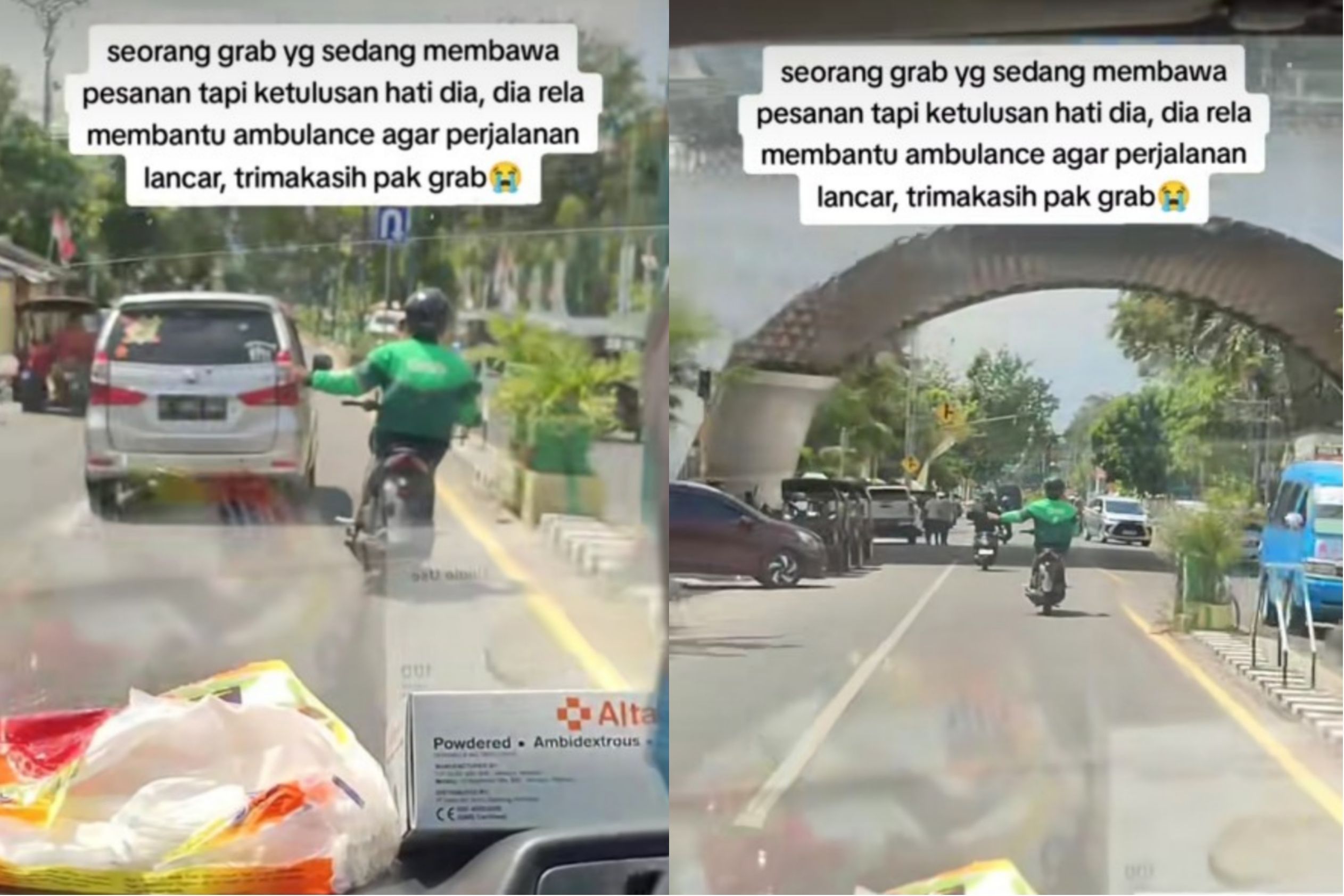 Viral! Aksi Driver Ojol Bantu Buka Jalan untuk Ambulans, Netizen : Terima Kasih Orang Baik