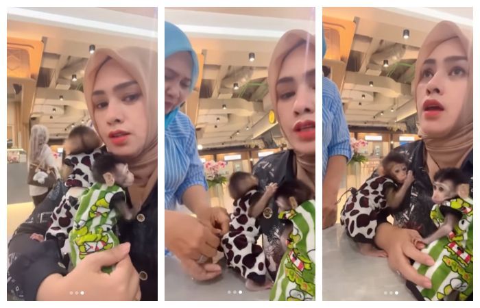 Seorang Ibu Panen Hujatan Akibat Ngamuk-Ngamuk di Tegor Satpam Karena Bawa Monyet Ke Mall!