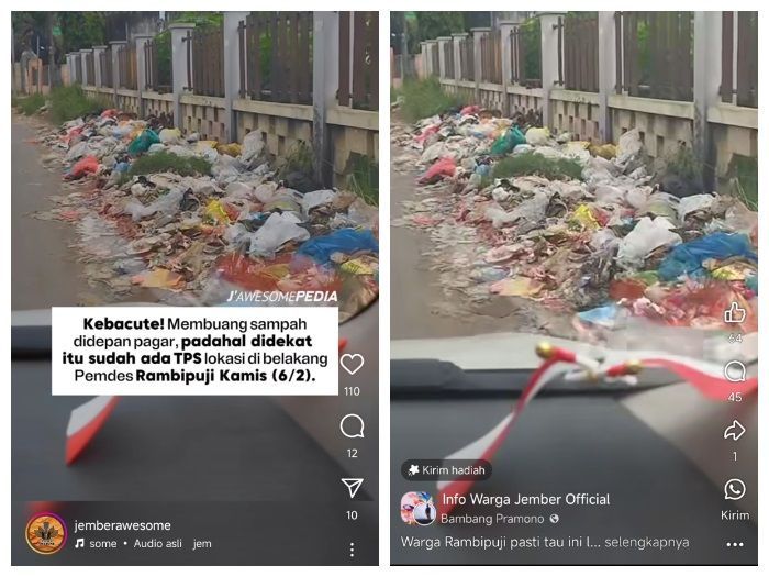 Viral Video Tumpukan Sampah di Belakang Kantor Desa Rambipuji, Kades: Kami Sampai Lelah Kasih Himbauan