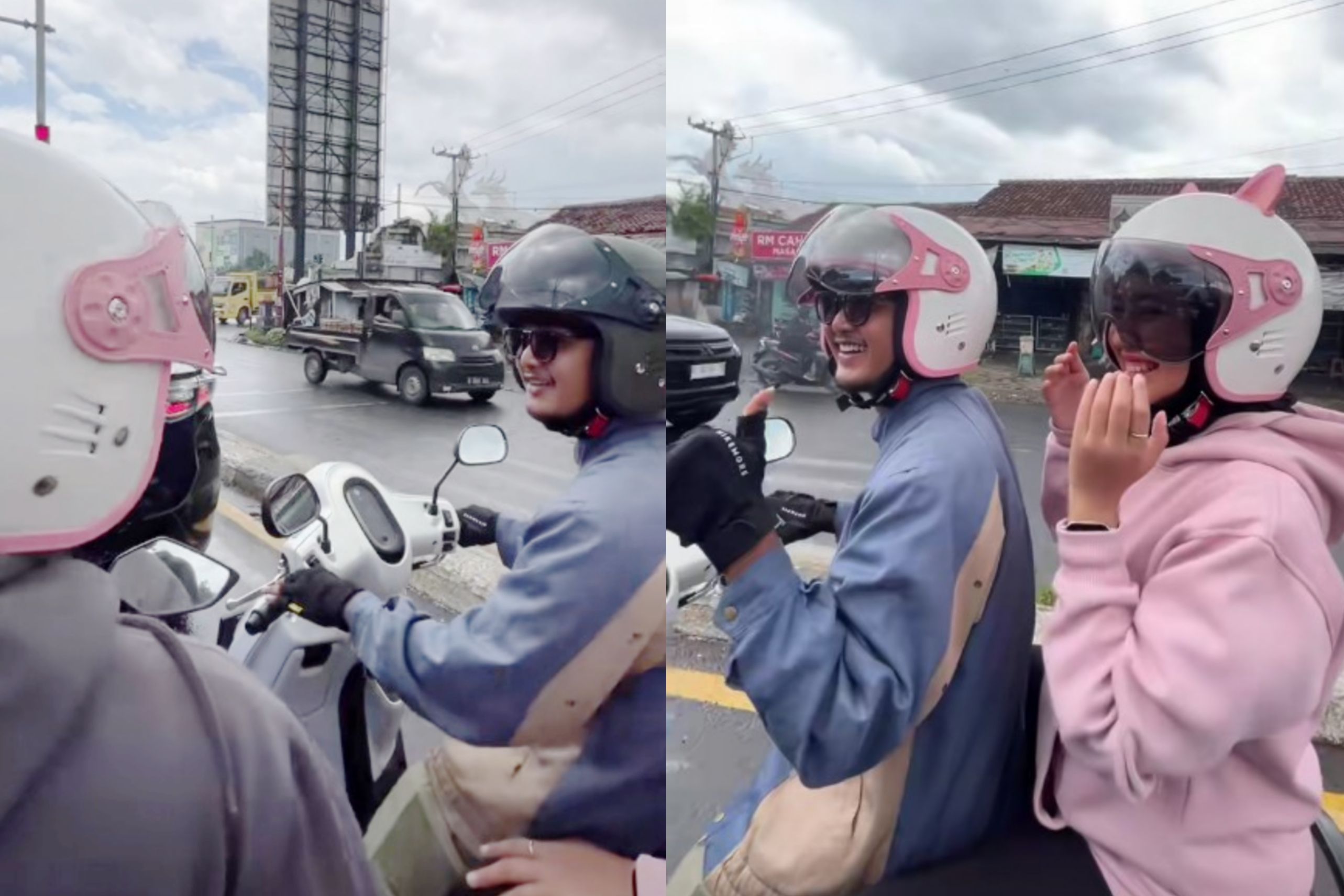 Viral Pemotor Ajak Tukar Helm Dengan Pengendara Lain di Traffic Light, Netizen: Bukti Cowok Gampang Akrab