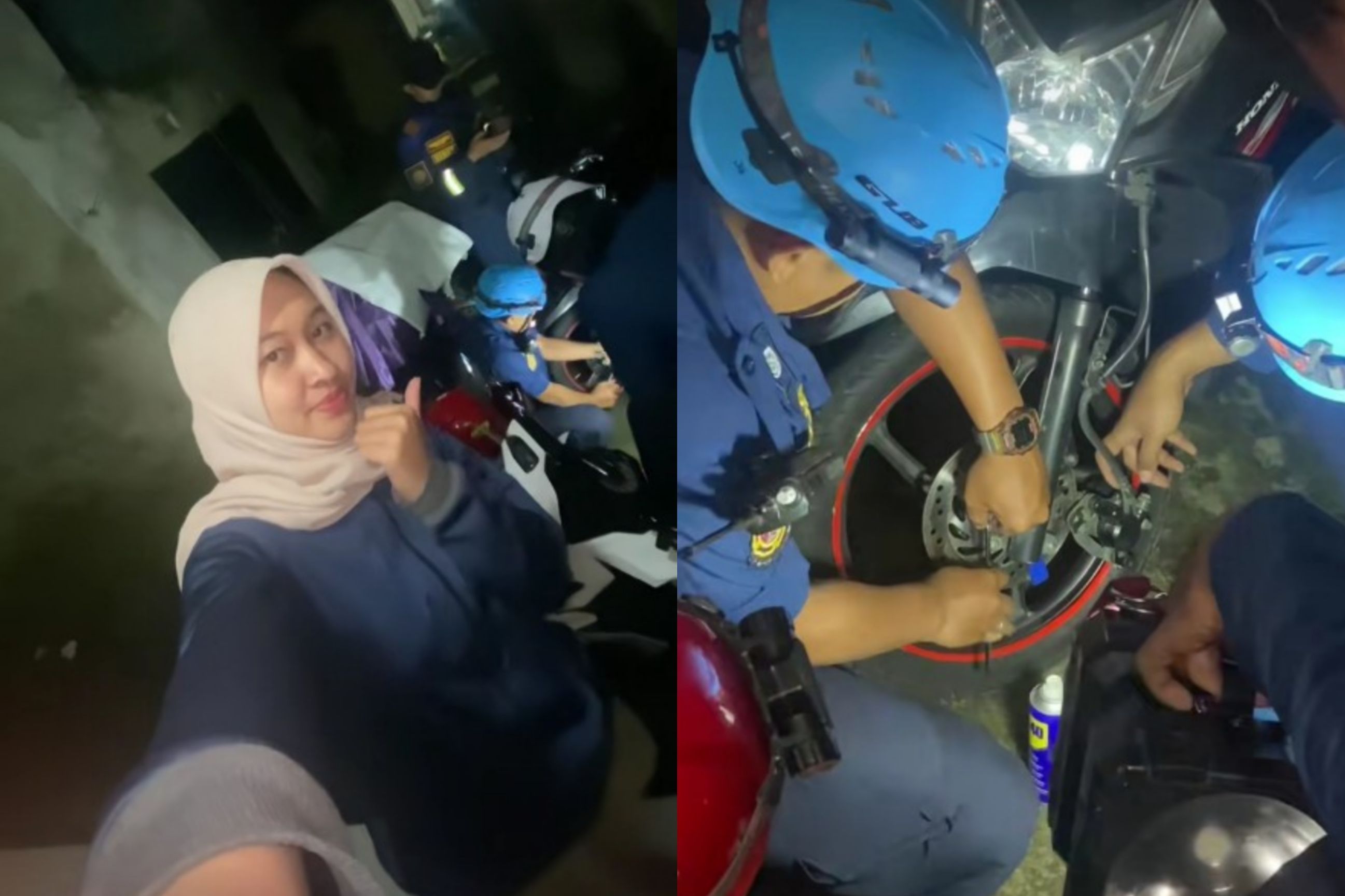 Viral, Wanita Berbagi Pengalaman Dibantu Petugas Damkar Buka Gembok Rem Cakram yang Salah Pasang