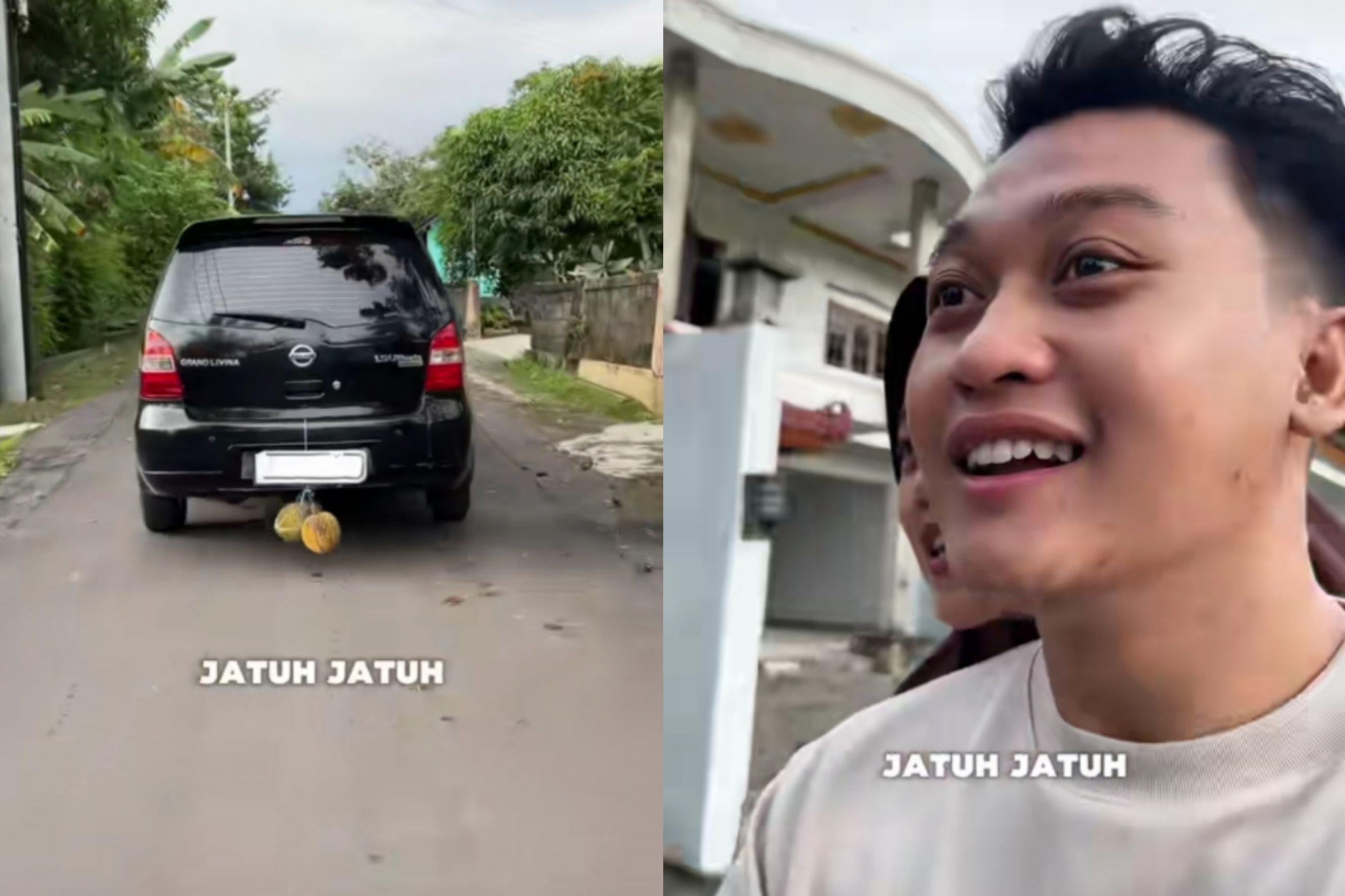 Viral, Momen Pasutri Tak Sengaja Dapat 'Rezeki Nomplok' Setelah Kejatuhan Buah Durian di Jalan Raya