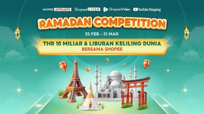 Berkah Ramadan! Shopee Bagi-bagi THR Rp10 Miliar dan Keliling Dunia Gratis Lewat Ramadan Competition