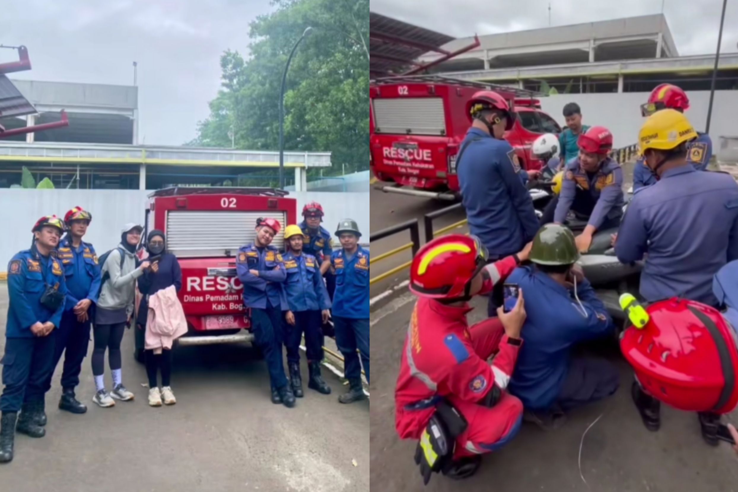 Viral Wanita Dibantu Damkar saat Kunci Motor Tertinggal di Jok, Netizen: Real Mengayomi