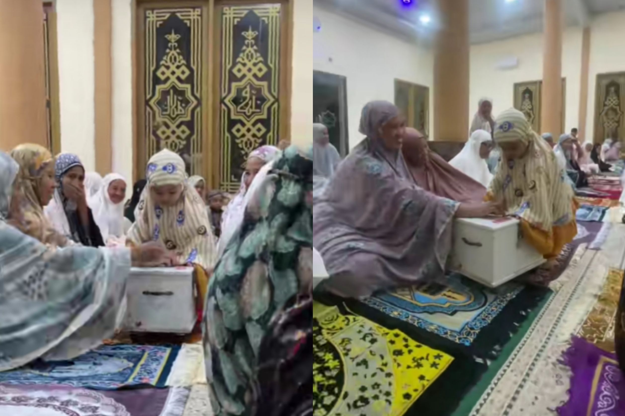 Viral Momen Gemas Anak Perempuan Dorong Kotak Amal Masjid, Netizen : Penglaris Kotak Amal