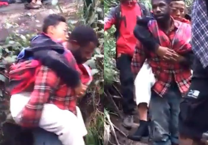 Viral Aksi Heroik Pria Papua Menggendong Pendaki yang Terluka di Gunung Slamet