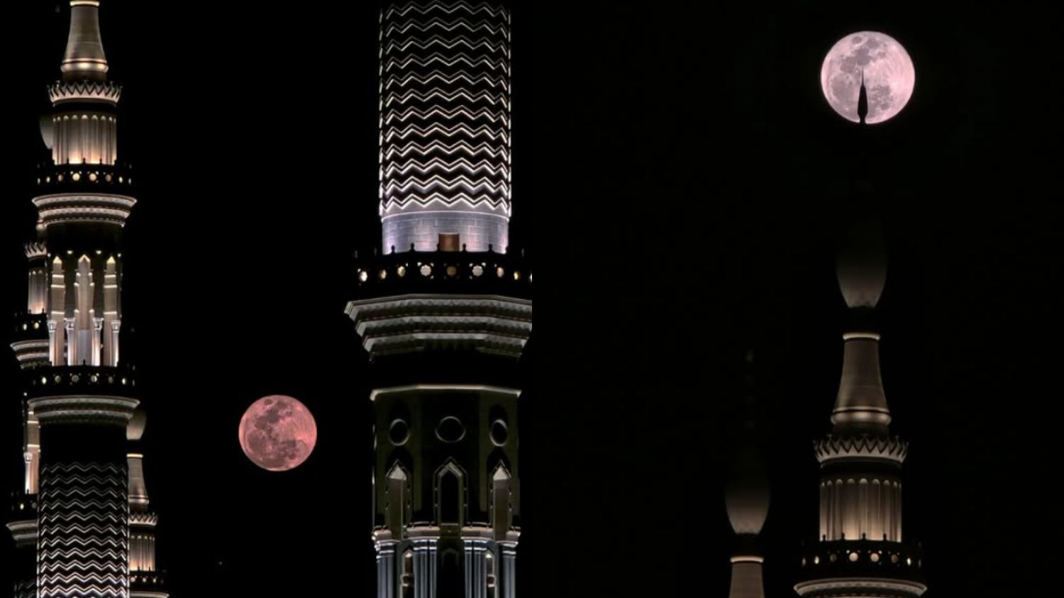 Potret Bulan Purnama di Langit Masjid Nabawi, Indah Bikin Adem Hati!
