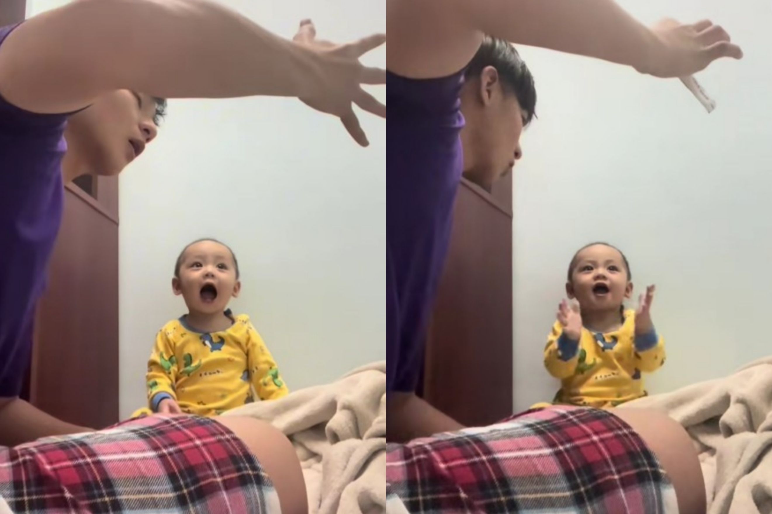 Viral Aksi Sulap Sederhana Seorang Ayah Bikin sang Buah Hati Terpukau, Netizen: Lucu Banget Reaksinya