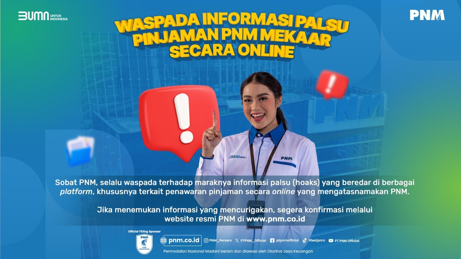 Masyarakat Diimbau Waspadai Informasi Palsu Terkait Pinjaman PNM Mekaar Secara Online