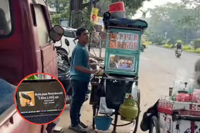 Viral Penjual Batagor di Bandung Bikin Photo Booth Pakai Macbook, Bikin Hasil Foto Langsung Estetik