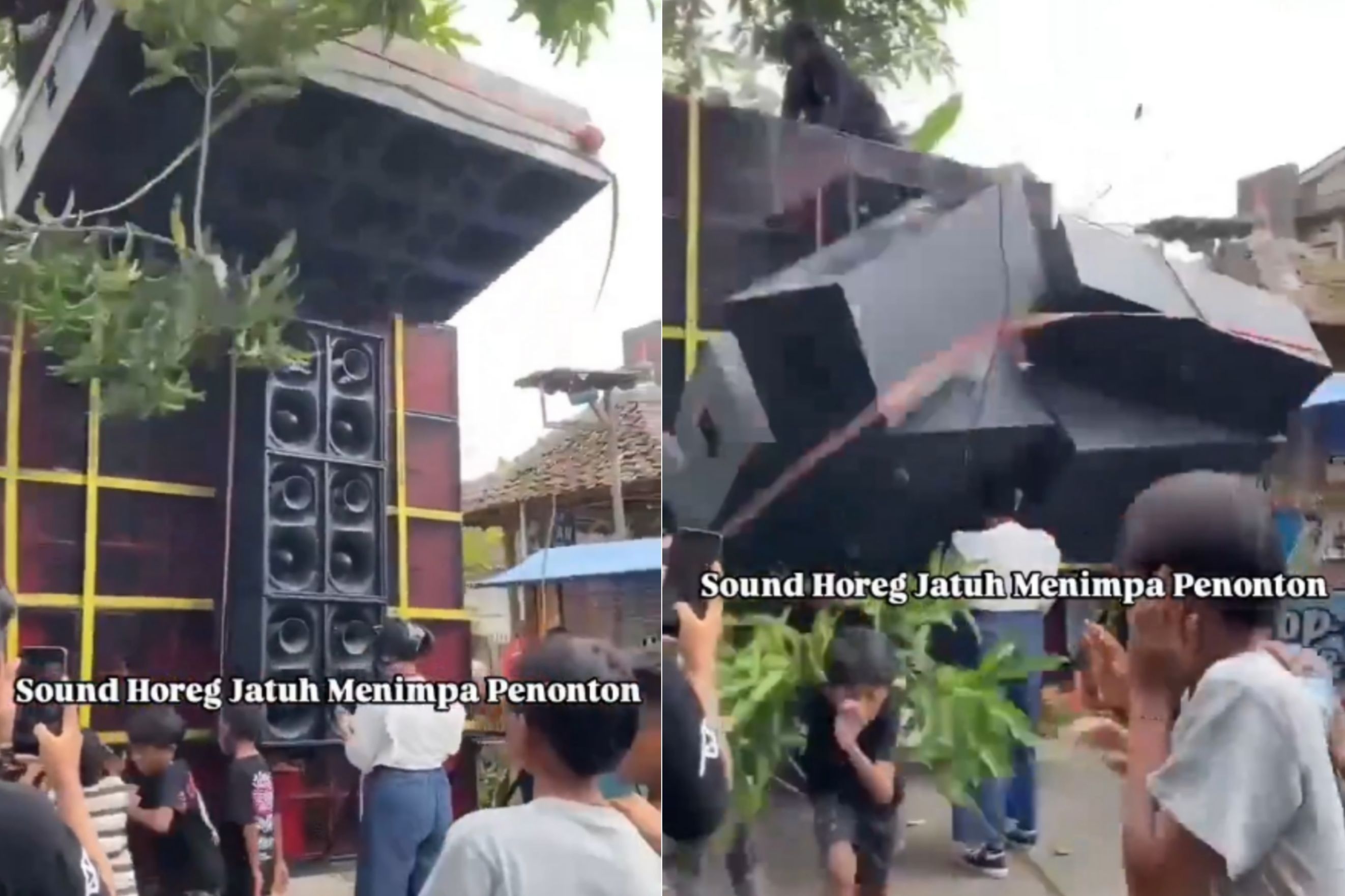 Viral Detik-detik Sound Horeg Tumbang Timpa Anak-anak, Netizen: Ngeri Banget!